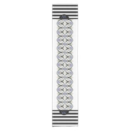 Art Nouveau Pastel schelpen, lelies & zwarte strep Korte Tafelloper