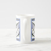 Art Nouveau Pastel schelpen, lelies & zwarte strep Porselein Kop (Achterkant)