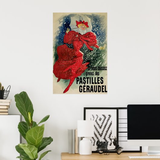 Art Nouveau Pastilles Geraudel Cough druppels Poster (Thuiskantoor)