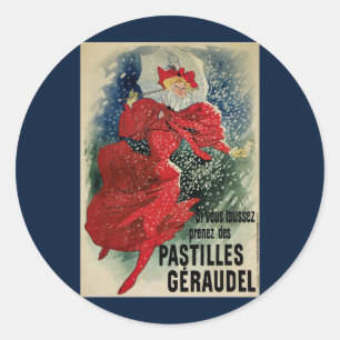Art Nouveau Pastilles Geraudel Cough druppels Ronde Sticker