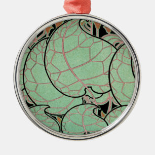 Art Nouveau patroon #10 Metalen Ornament