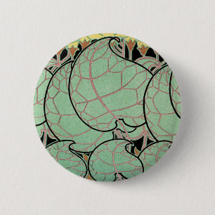 Art Nouveau patroon #10 Ronde Button 5,7 Cm