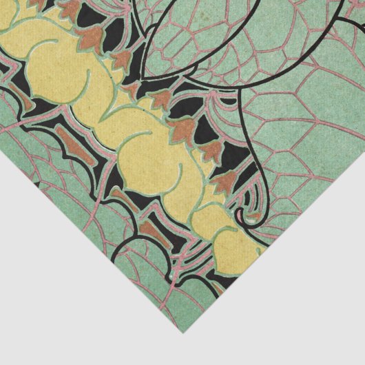 Art Nouveau patroon #10 Tissuepapier (Detail)