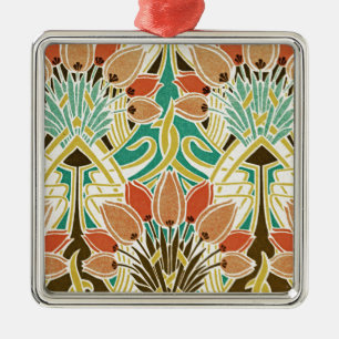 Art Nouveau patroon #11 Metalen Ornament