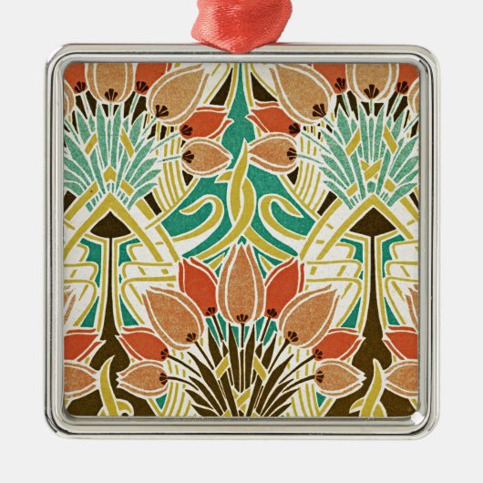 Art Nouveau patroon #11 Metalen Ornament (Voorkant)