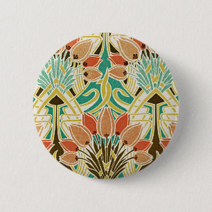 Art Nouveau patroon #11 Ronde Button 5,7 Cm