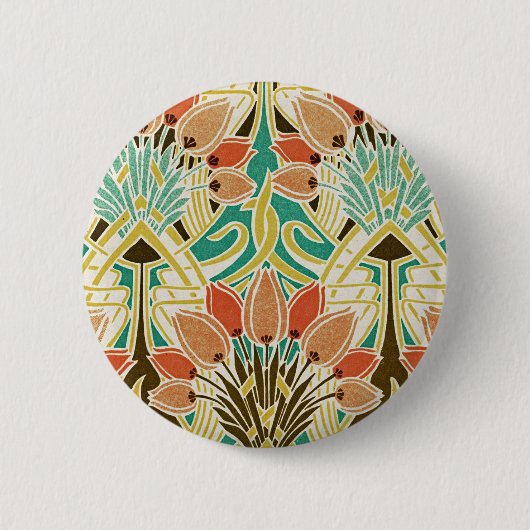 Art Nouveau patroon #11 Ronde Button 5,7 Cm (Voorkant)