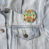 Art Nouveau patroon #11 Ronde Button 5,7 Cm (In situ)