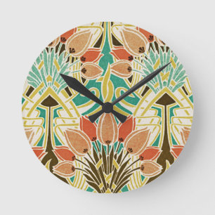 Art Nouveau patroon #11 Ronde Klok