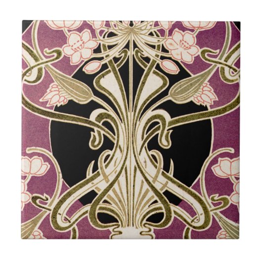 Art Nouveau patroon 2 Tegeltje (Voorkant)