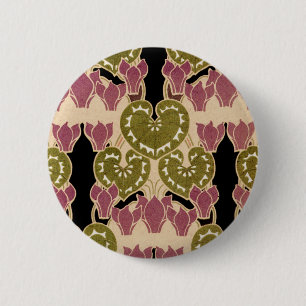 Art Nouveau patroon #4 Ronde Button 5,7 Cm