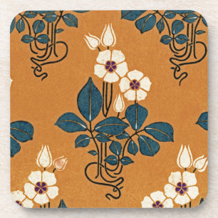 Art Nouveau patroon 7 Bier Onderzetter
