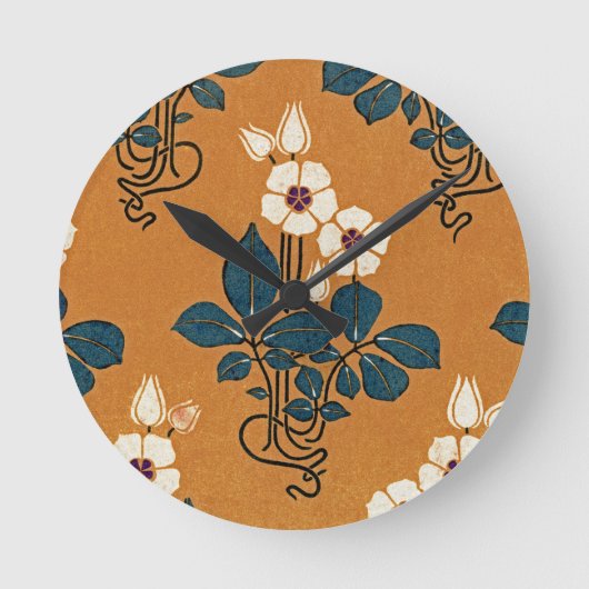 Art Nouveau patroon 7 Ronde Klok (Voorkant)