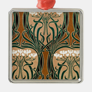 Art Nouveau patroon #9 Metalen Ornament
