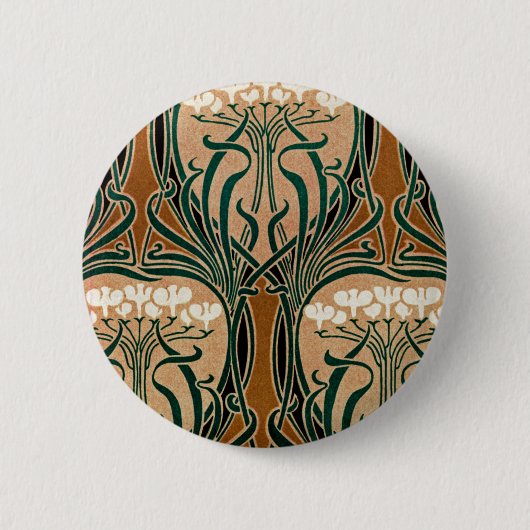 Art Nouveau patroon #9 Ronde Button 5,7 Cm (Voorkant)