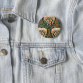 Art Nouveau patroon #9 Ronde Button 5,7 Cm (In situ)