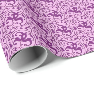 Art Nouveau-patroon, pruimen op orchidee Cadeaupapier