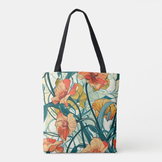 Art Nouveau Patroon Tote Bag (Achterkant)