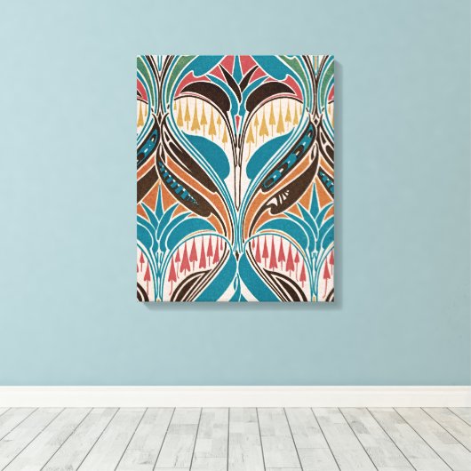 Art Nouveau Pattern #11 in Emporio Moffa Canvas Afdruk (Insitu (Houten vloer))