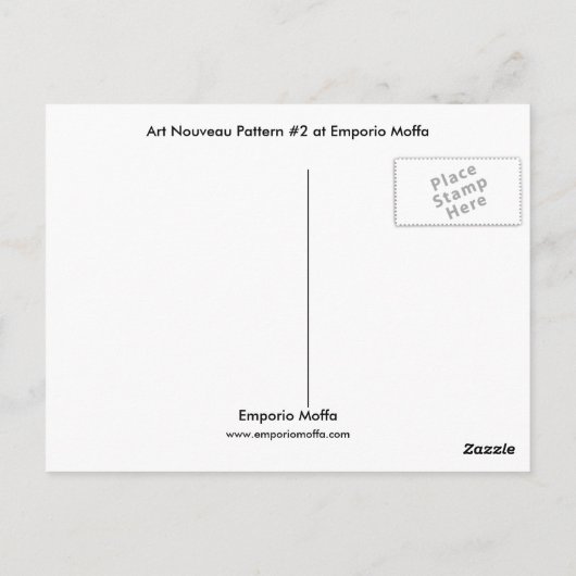 Art Nouveau Pattern #2 op Emporio Moffa Briefkaart (Achterkant)