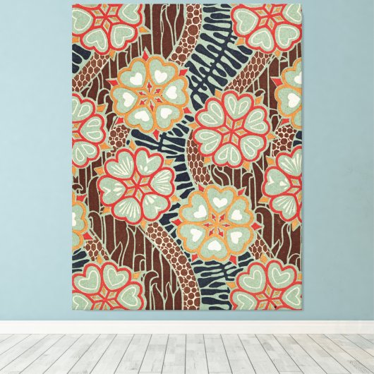 Art Nouveau Pattern #2 op Emporio Moffa Canvas Afdruk (Insitu (Houten vloer))