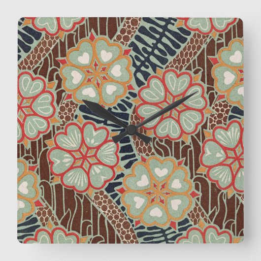 Art Nouveau Pattern #2 op Emporio Moffa Vierkante Klok (Voorkant)