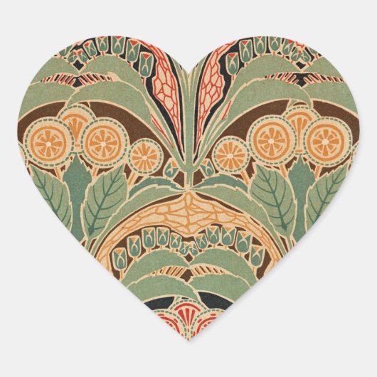 Art Nouveau Pattern #3 op Emporio Moffa Hart Sticker (Voorkant)