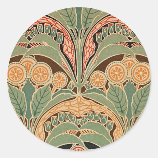 Art Nouveau Pattern #3 op Emporio Moffa Ronde Sticker (Voorkant)