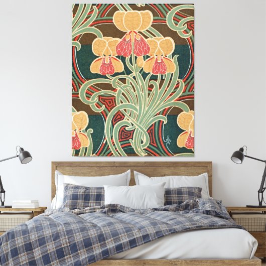 Art Nouveau Pattern #4 op Emporio Moffa Canvas Afdruk (Insitu (Slaapkamer))