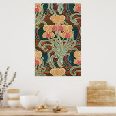 Art Nouveau Pattern #4 op Emporio Moffa Poster (Keuken)