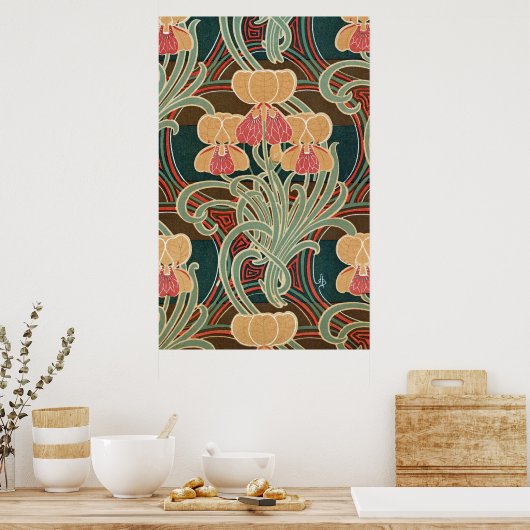 Art Nouveau Pattern #4 op Emporio Moffa Poster (Keuken)