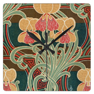 Art Nouveau Pattern #4 op Emporio Moffa Vierkante Klok