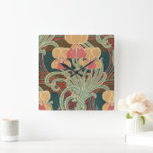 Art Nouveau Pattern #4 op Emporio Moffa Vierkante Klok (Huis)