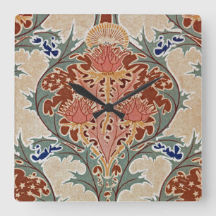 Art Nouveau Pattern #6 op Emporio Moffa Vierkante Klok