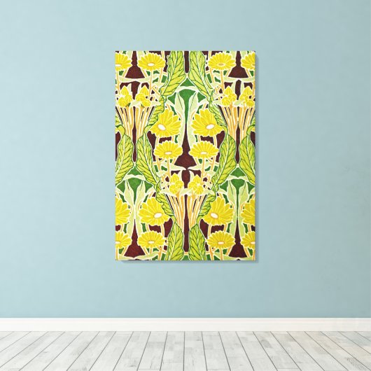 Art Nouveau Pattern #7 in Emporio Moffa Canvas Afdruk (Insitu (Houten vloer))