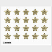Art Nouveau Pattern in Beige en Brown. Ster Sticker (Vel)