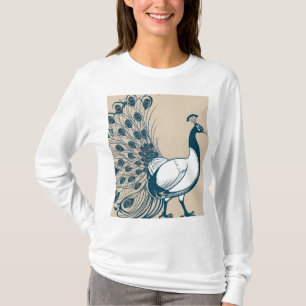 Art Nouveau pauw bloeit T-shirt