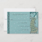 Art Nouveau  Pauw bruiloft RSVP (Voorkant)