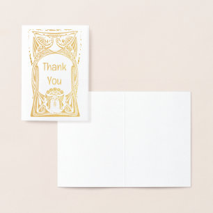 Art Nouveau Pauw dame Folie Kaarten