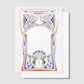 Art Nouveau Pauw dame Vellum Uitnodigingen (Offset)
