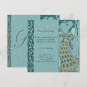 Art Nouveau Pauw Dinner Uitnodigingen (Voorkant / Achterkant)