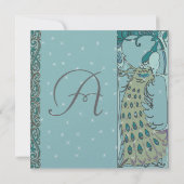 Art Nouveau Pauw Dinner Uitnodigingen (Achterkant)