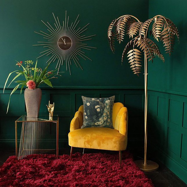 Art Nouveau Pauw Elegant Kussen (Creator heeft geüpload)