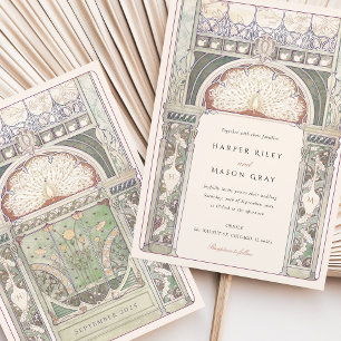 Art Nouveau Pauw Huwelijk Kaart