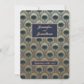 Art Nouveau Pauw Huwelijksuitnodigingen Gouden Fol Kaart (Voorkant)