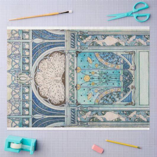 Art Nouveau Pauw, Kranen & Zonnebloemen Tissuepapier (Craft)