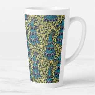 Art Nouveau Pauw Naadloos Patroon Vintage Latte Mok