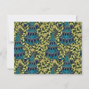 Art Nouveau Pauw Naadloos Patroon Vintage Notitiekaartje