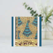 Art nouveau pauw textiel deco verneuil blauw (Staand voorkant)