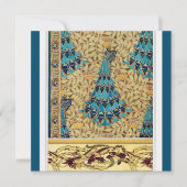 Art nouveau pauw textiel deco verneuil blauw (Voorkant)
